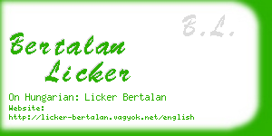 bertalan licker business card